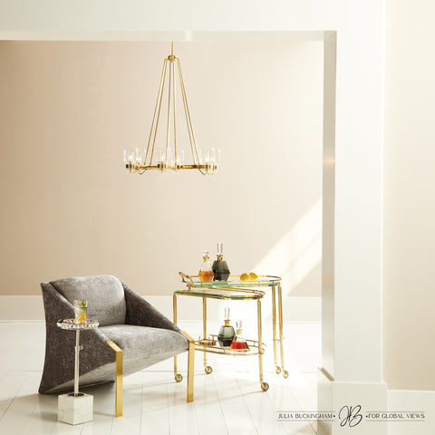 Contemporary Space Saving Round Drink Table with Adjustable Height