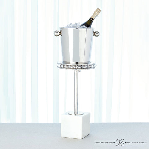 Contemporary Space Saving Round Drink Table with Adjustable Height