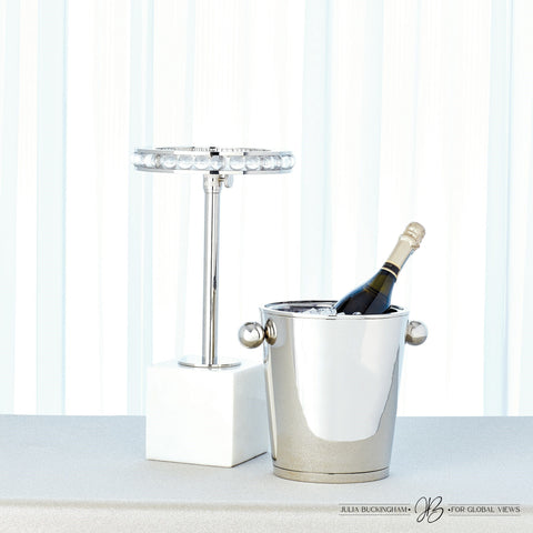 Contemporary Space Saving Round Drink Table with Adjustable Height