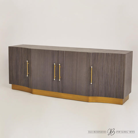 Mayfair Modern Brushed Brass Accent Cabinet