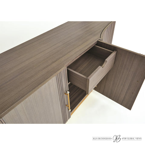 Mayfair Modern Brushed Brass Accent Cabinet