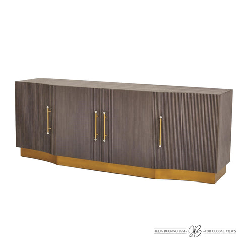Mayfair Modern Brushed Brass Accent Cabinet