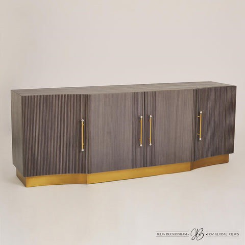 Mayfair Modern Brushed Brass Accent Cabinet