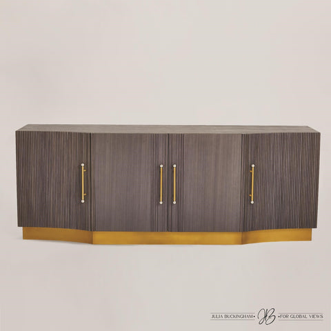Mayfair Modern Brushed Brass Accent Cabinet