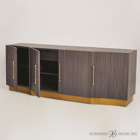 Mayfair Modern Brushed Brass Accent Cabinet