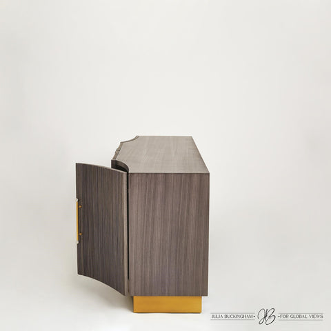 Mayfair Modern Brushed Brass Accent Cabinet