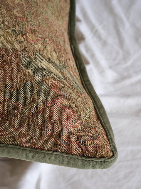 Powered by People Artful Traditionalist Textured Velvet Pillow Cover with Contrast Trim - 14 x 36