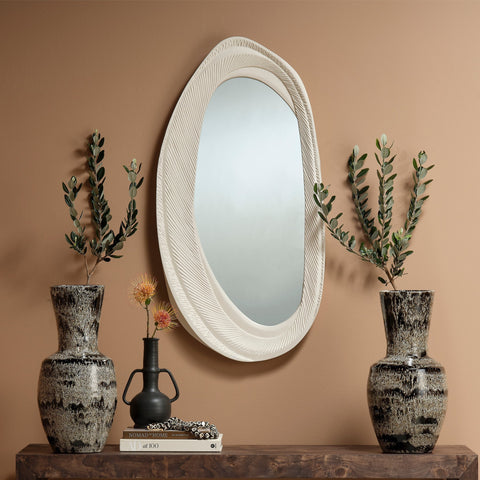 Contemporary Organic Asymmetrical Accent Mirror for Living Room