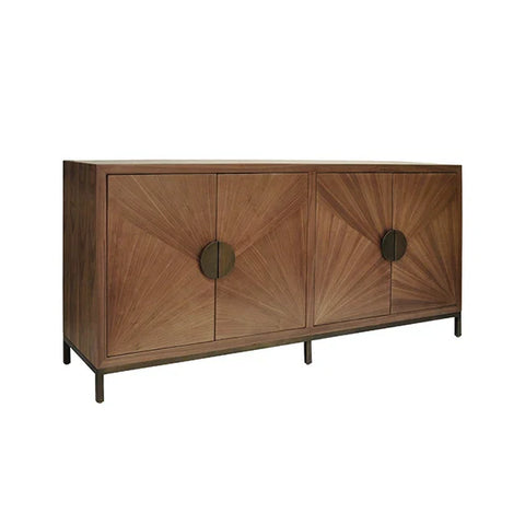 Emory Modern Radial Accent Cabinet with Pull Handles