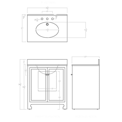 Mid Century Accent Cabinet with Caning and Marble Finish