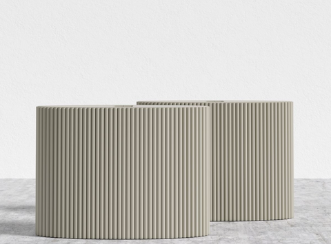 Rove Concepts Athena Timeless Minimalist Fluted Drum Table Accessory