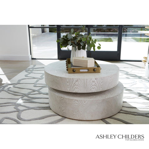 Timeless Minimalist Pivot Drum Coffee Table in Contemporary Style