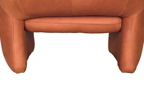 Timeless Minimalist Modern Barrel Leather Armchair