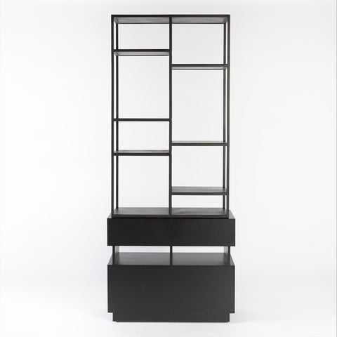 Kyoto Modern Etagere Bookcase with Abstract Design