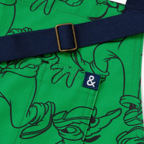 Goofy Character Print Bib Apron with Adjustable Pockets