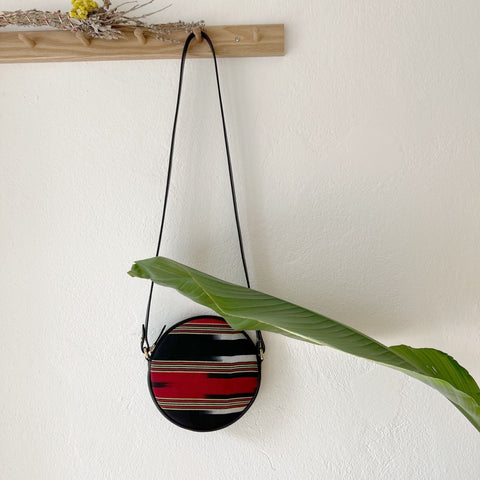 Handmade Stripe Crossbody with Zipper and Removable Shoulder Strap