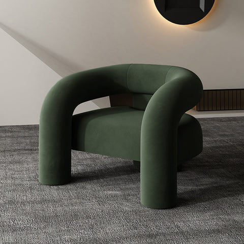 Timeless Minimalist Modern Barrel Back Velvet Armchair