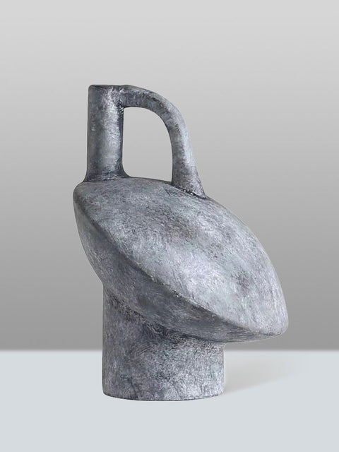 Decorating Essentials Handcrafted Asymmetrical Jug Vase in Matte Terracotta