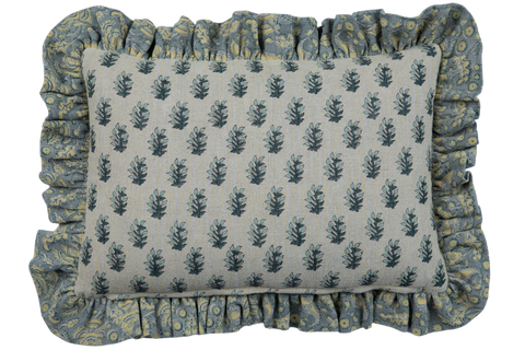 Filling Spaces Artful Traditionalist Bohemian Handcrafted Ruffles Boudoir Pillow - 18 x 18 - 20 x 20 - 22 x 22 - 24 x 24 - 26X 26 - 14 x 20 - 14 x 40 - 18 x 40 - 16 x 50