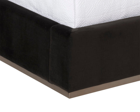 Sunpan Modern Beckham Upholstered Platform Bed with Headboard - Queen - King - Queen