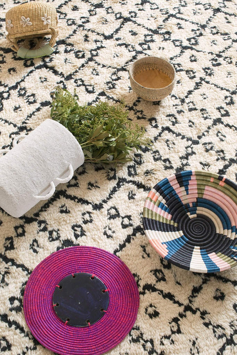 Coastal Handcrafted Cylinder Table Vase with Beaded Edge