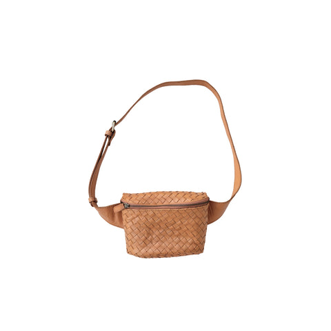 Braided Basket Weave Sling Bag with Adjustable Straps