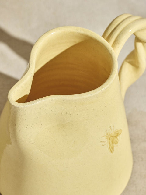 Yellow Bee Stoneware Pitcher