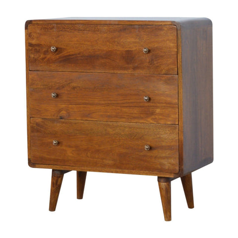 Mid Century Bachelor Chest with Knob Drawer Chest