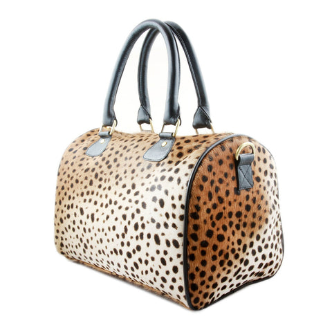 Leopard Animal Duffel Bag with Shoulder Straps and Zip Top