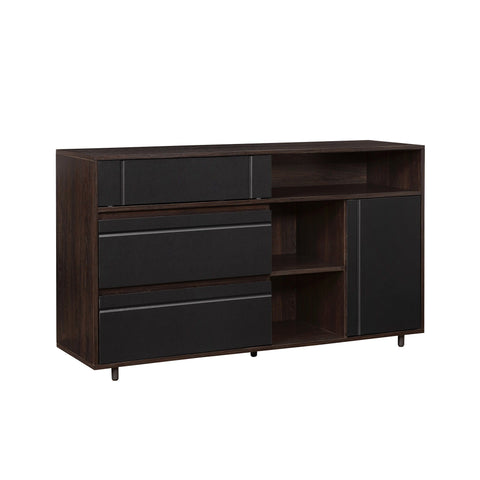 Contemporary Minimalist Sideboard with Inset Handles Cabinet