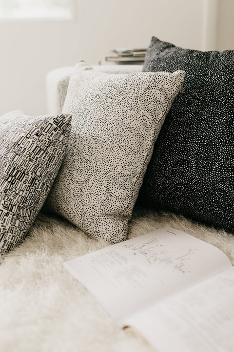 Monochromatic Graphic Accent Pillow Contemporary Style