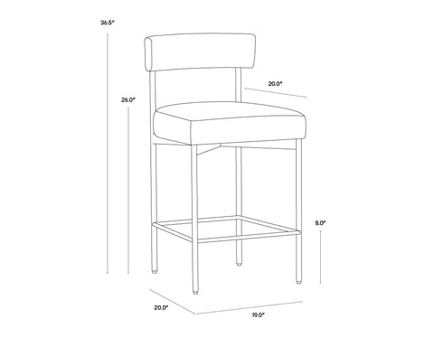 Timeless Minimalist Upholstered Modern Slat Counter Stool