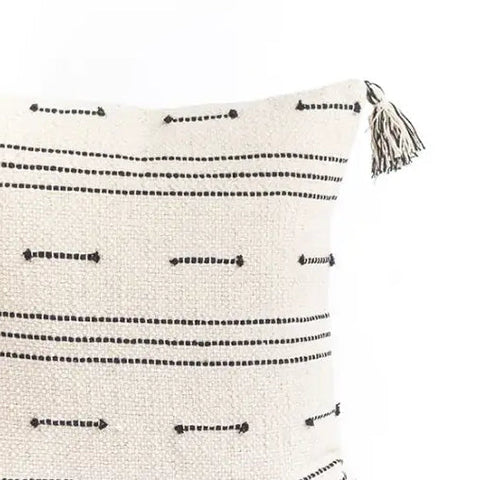 Powered by People Bohemian Handwoven Square Pillow with Tassels Accent - 18 x 18