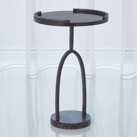 Timeless Minimalist Round Drum Center Table in Black