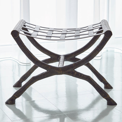 Timeless Minimalist Savonarola Accent Bench with Saber Legs