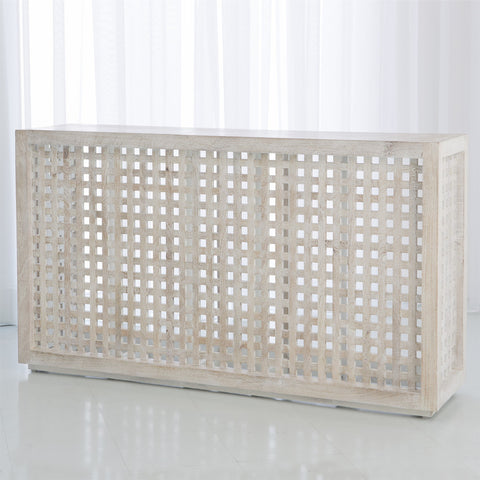 Studio A Timeless Minimalist Geometric Fretwork Entryway Console