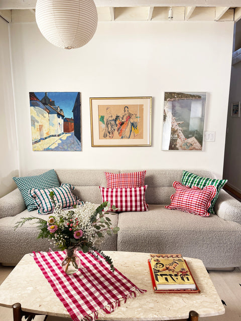 Powered by People Classic Bohemian Handwoven Plaid Throw Pillow - 15 x 20