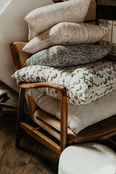 Contemporary Graphic Linen Square Accent Throw Pillow