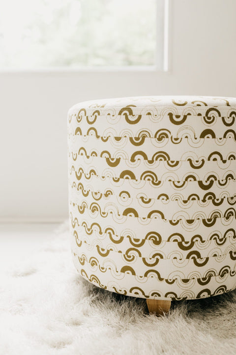 Ortega Timeless Minimalist Barrel Pouf Ottoman