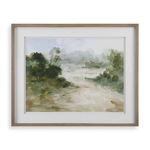 Verdant Oasis I Rustic Oak Framed Print Wall Art