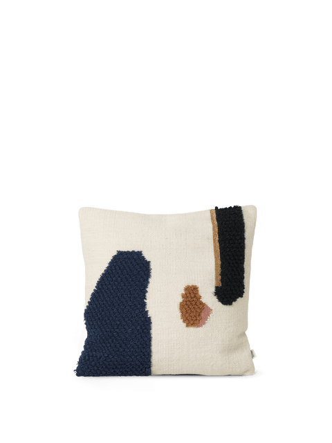 Modern Wool Embroidery Square Accent Throw Pillow