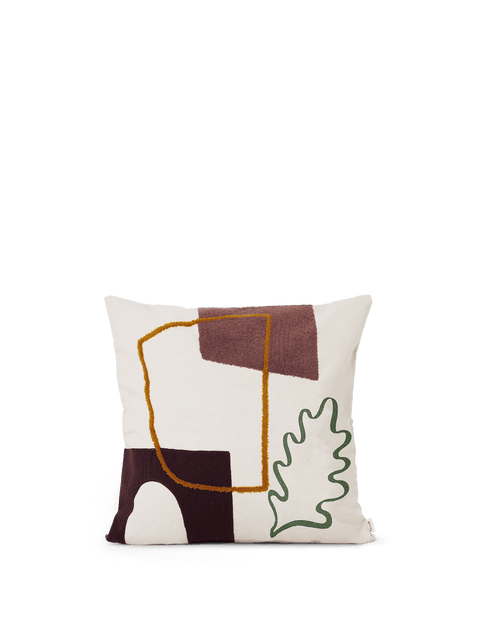 Nature-driven Modernist Embroidered Accent Throw Pillow