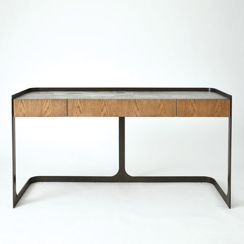 Studio A Element Modern Curved Marble Writing Desk