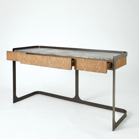 Studio A Element Modern Curved Marble Writing Desk