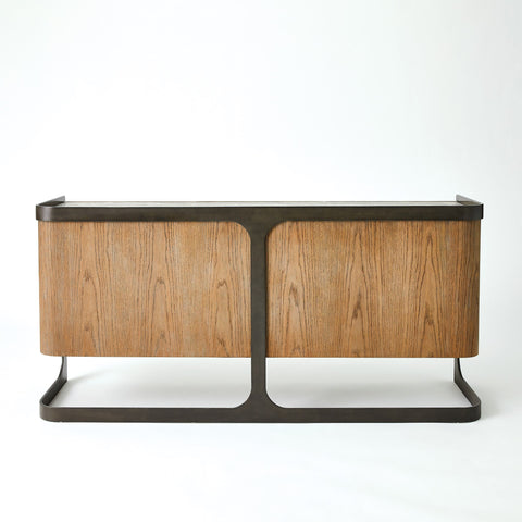 Element Contemporary Media Storage with Marble and Wood