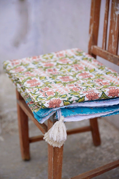 Powered by People Topanga Quilted Bohemian Floral Rectangle Handcrafted Throw - 54 x 84