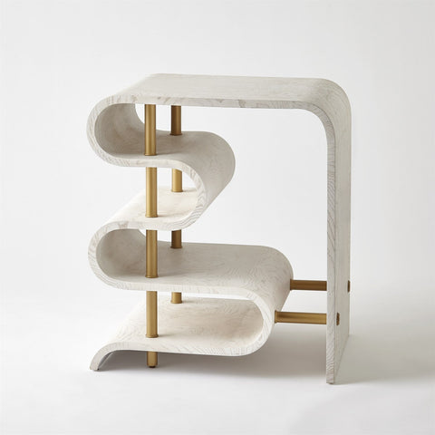 Global Views Traverse Nature-Driven Modernist S Curve Accent Table