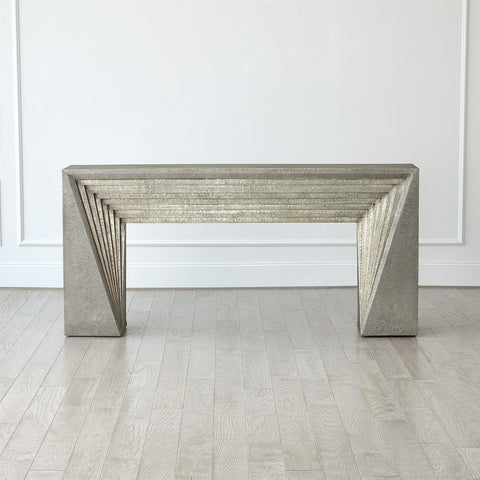 Global Views Deco Timeless Minimalist Art Deco Entryway Console