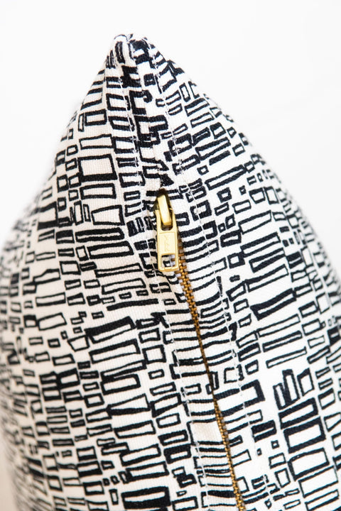 Monochromatic Graphic Accent Pillow Contemporary Style