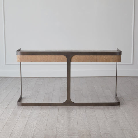 Studio A Element Modern Curved Marble Writing Desk